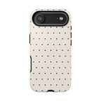 Cream White & Black Polka Dot Phone Case