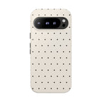 Cream White & Black Polka Dot Phone Case