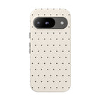 Cream White & Black Polka Dot Phone Case