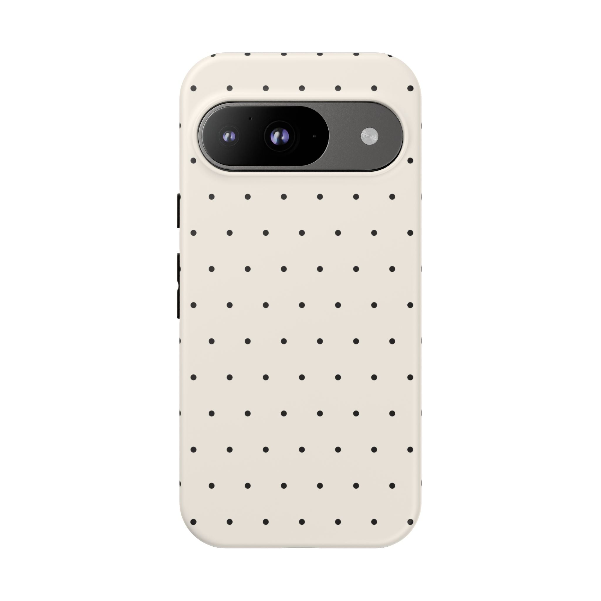 Cream White & Black Polka Dot Phone Case