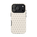 Cream White & Black Polka Dot Phone Case