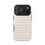 Cream White & Black Polka Dot Phone Case