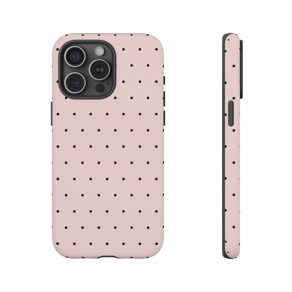 Baby Pink & Black Polka Dot Phone Case