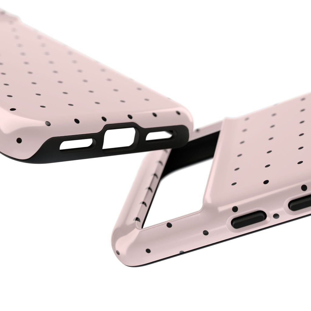 Baby Pink & Black Polka Dot Phone Case