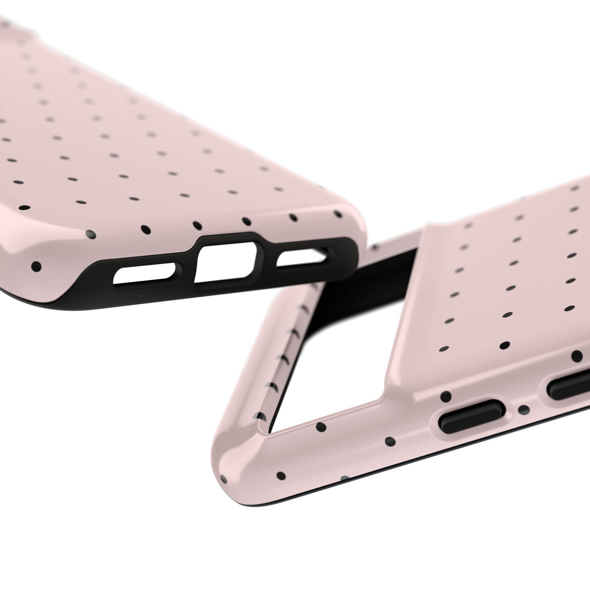 Baby Pink & Black Polka Dot Phone Case