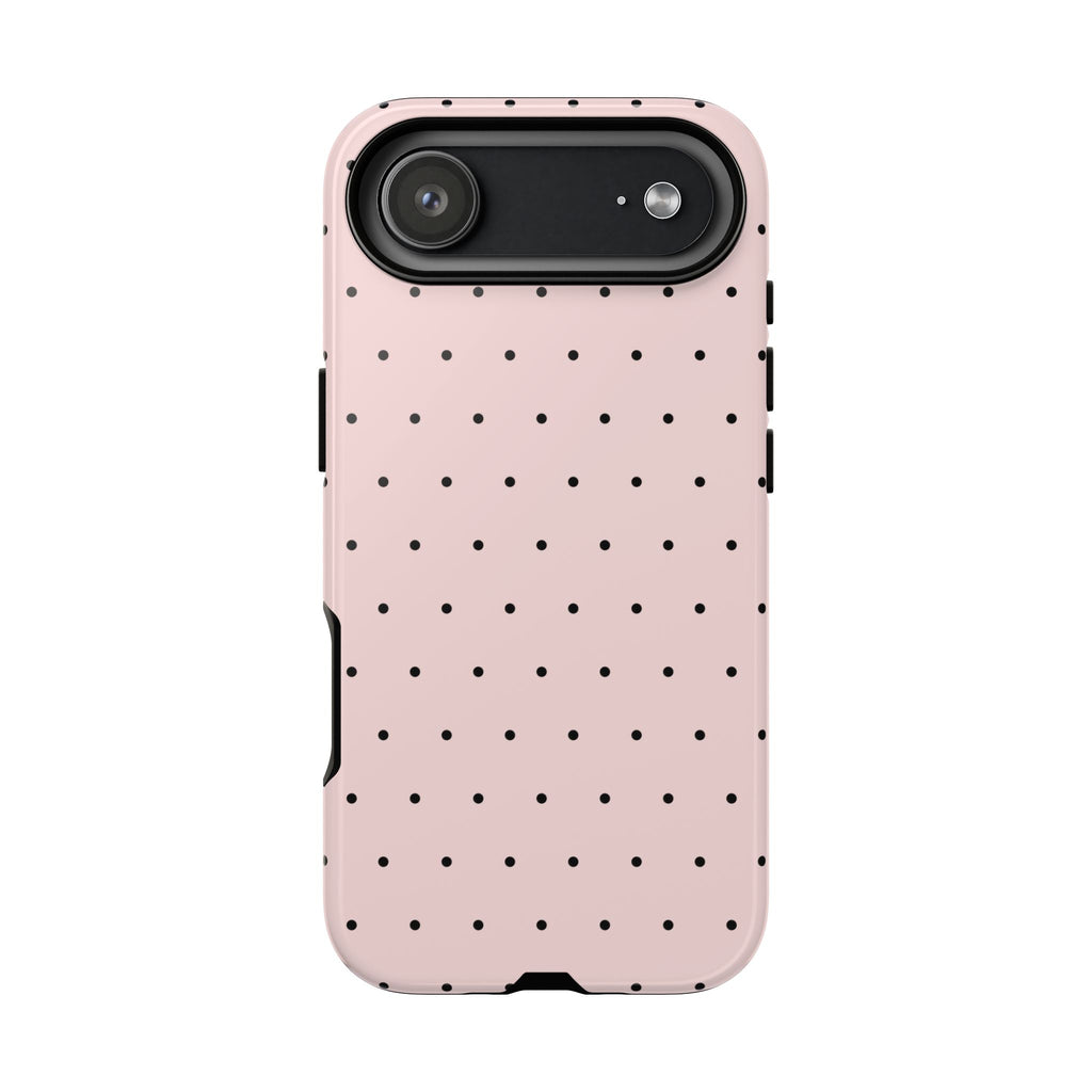 Baby Pink & Black Polka Dot Phone Case