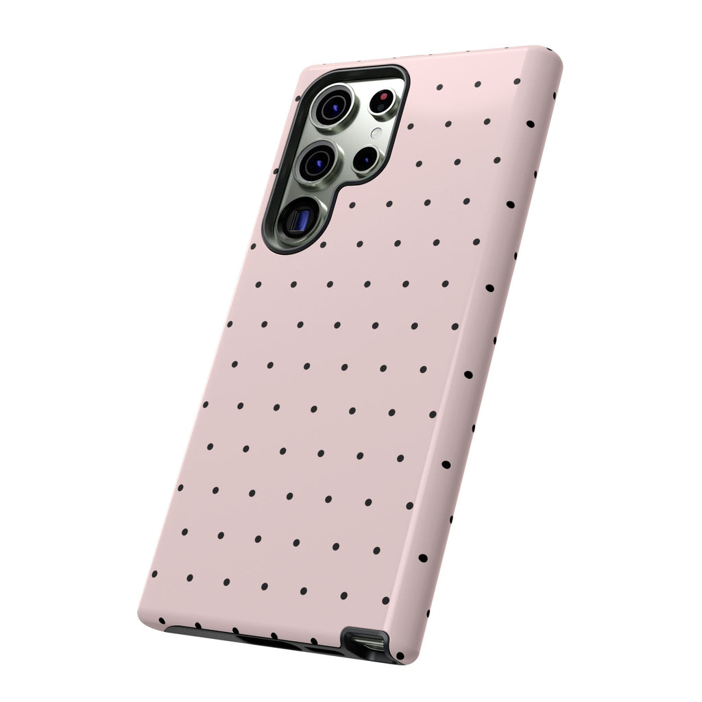 Baby Pink & Black Polka Dot Phone Case