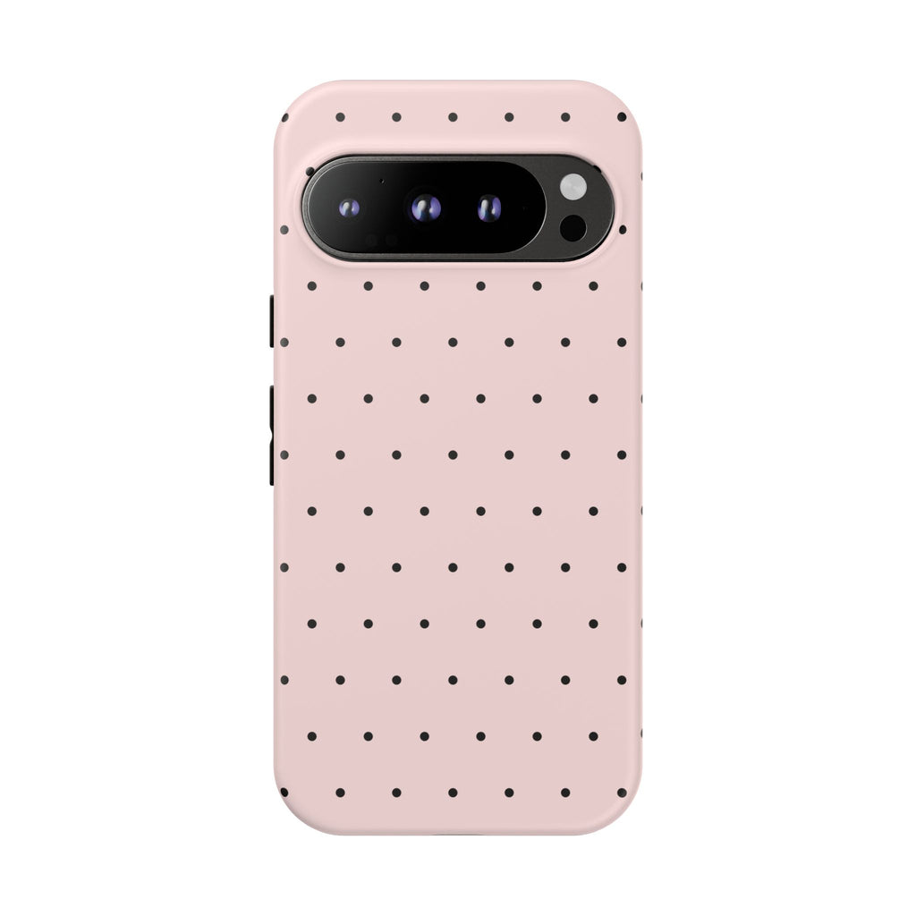 Baby Pink & Black Polka Dot Phone Case