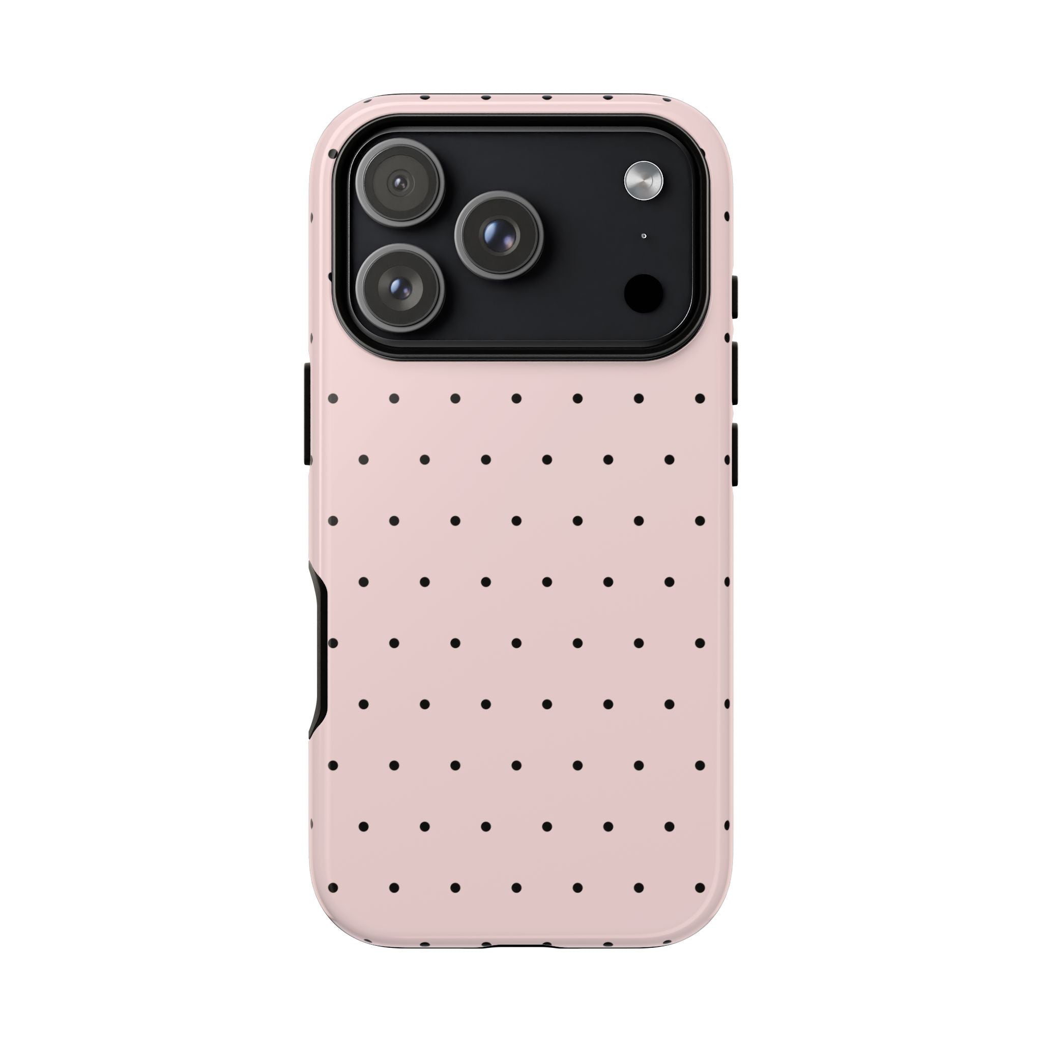 Baby Pink & Black Polka Dot Phone Case