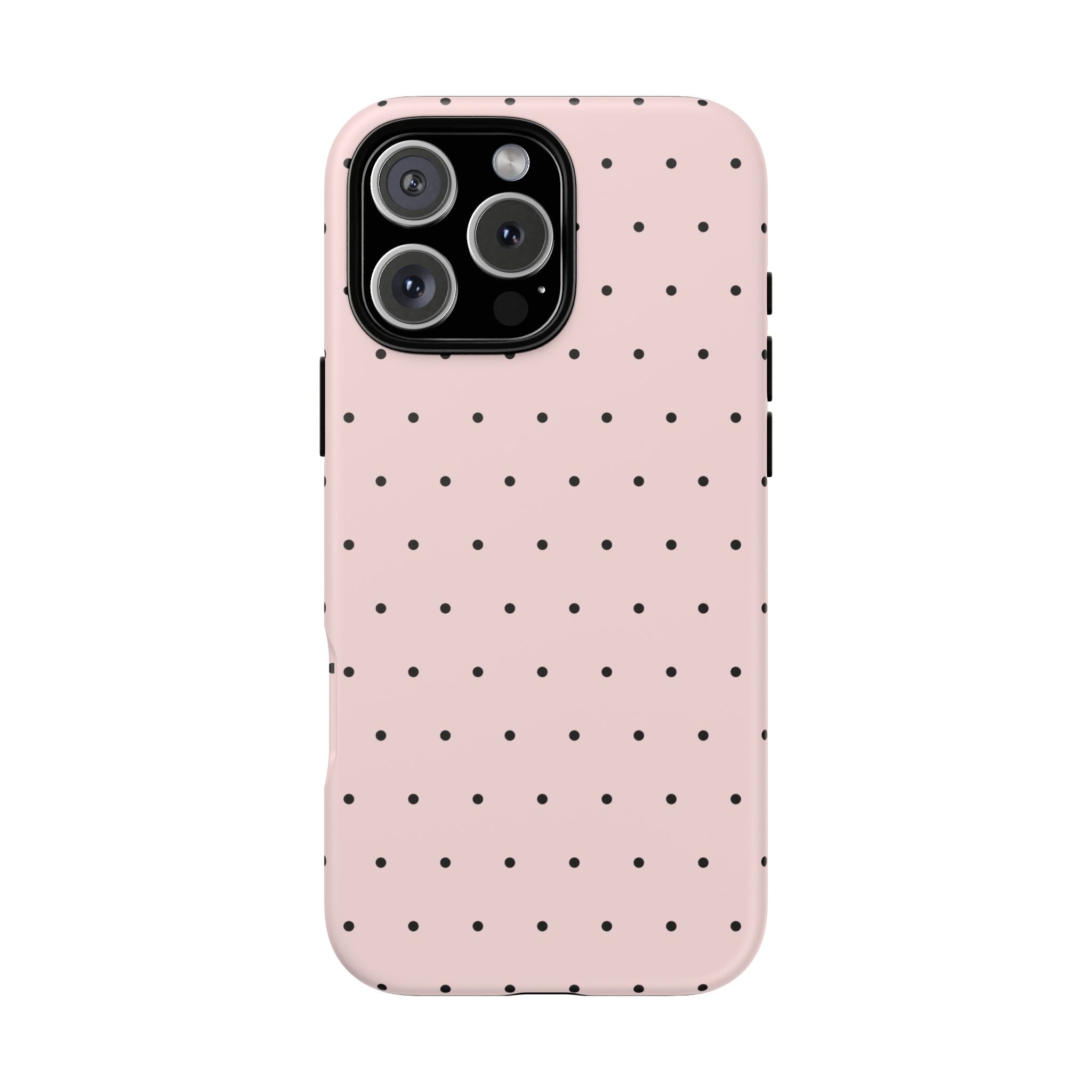 Baby Pink & Black Polka Dot Phone Case