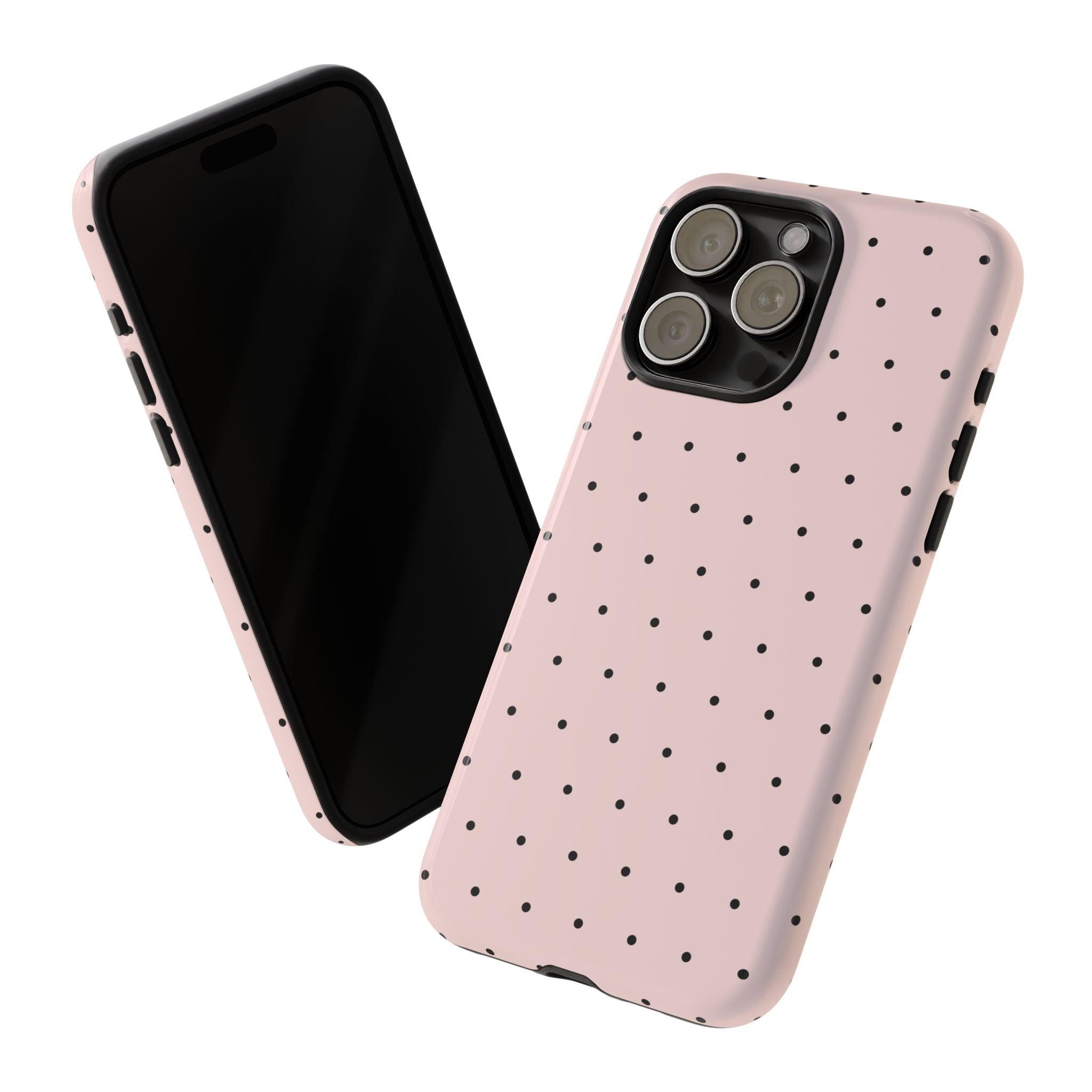 Baby Pink & Black Polka Dot Phone Case