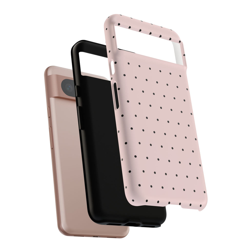 Baby Pink & Black Polka Dot Phone Case