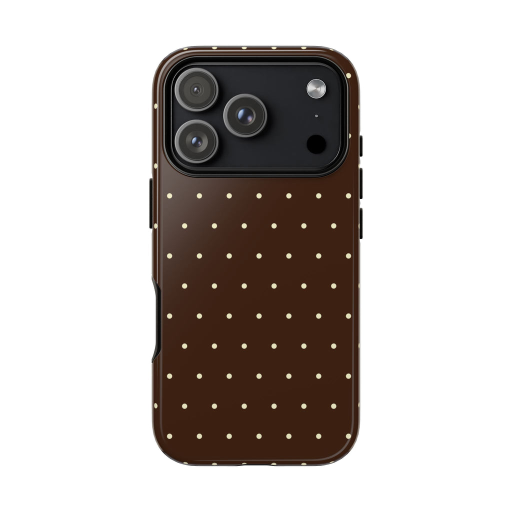 Choco Brown & Pale Yellow Polka Dot Phone Case