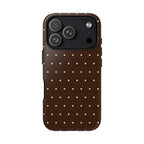 Choco Brown & Pale Yellow Polka Dot Phone Case