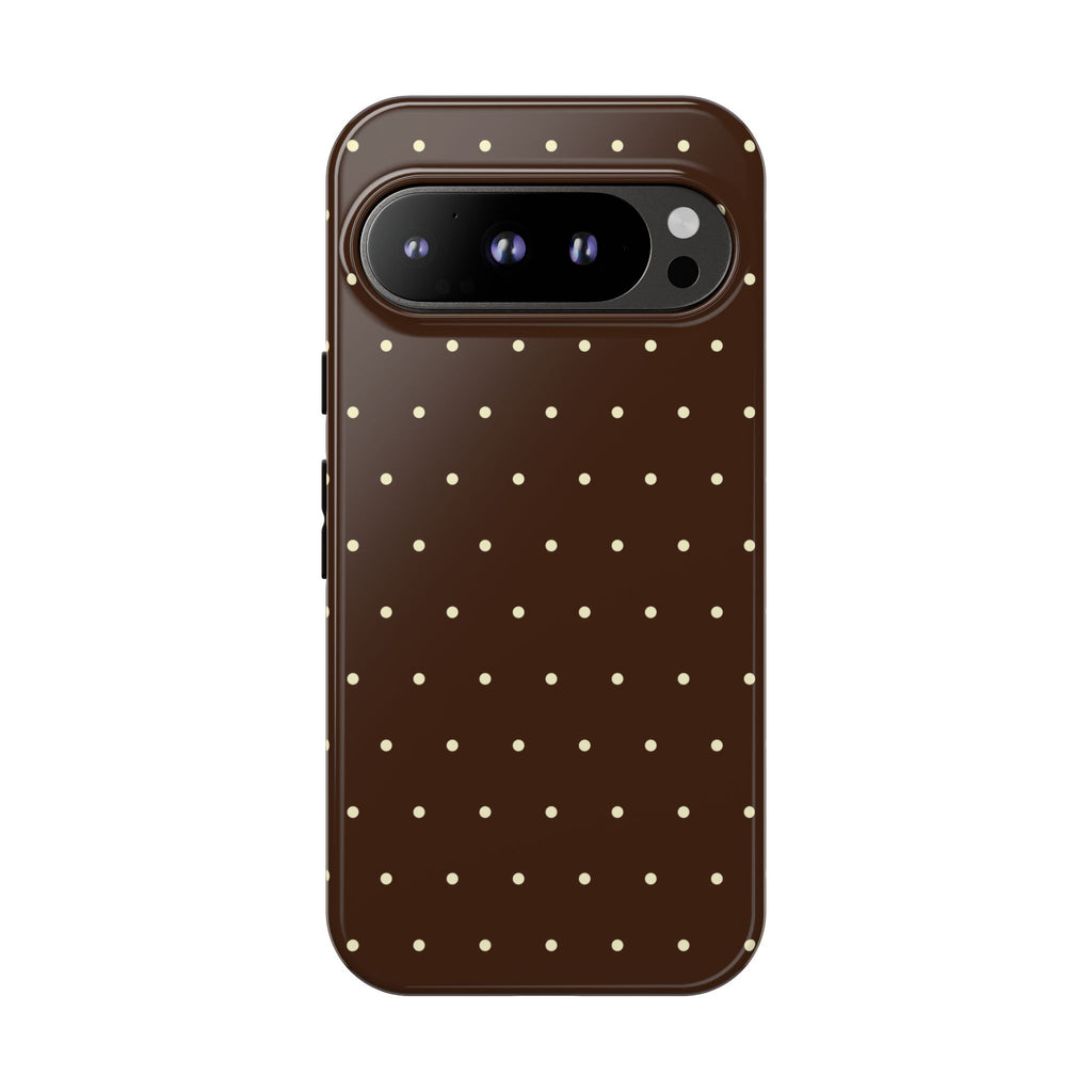 Choco Brown & Pale Yellow Polka Dot Phone Case
