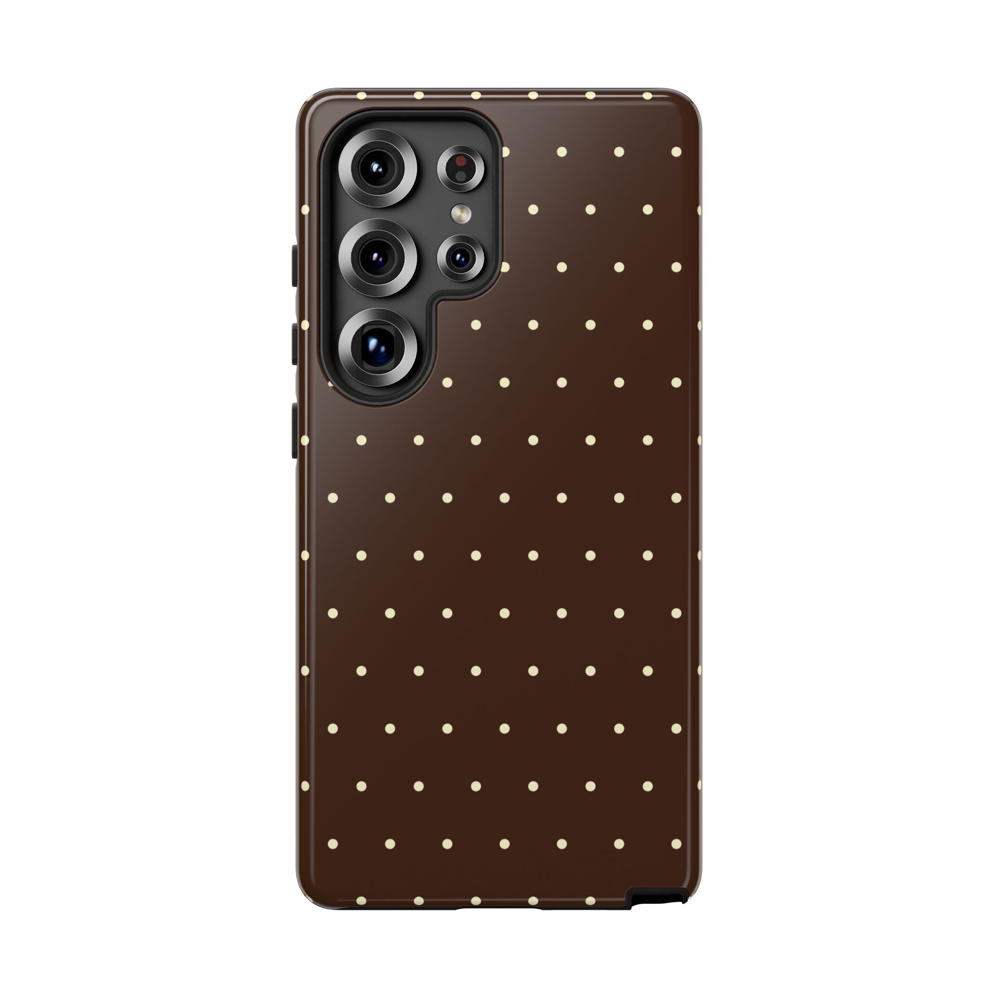 Choco Brown & Pale Yellow Polka Dot Phone Case