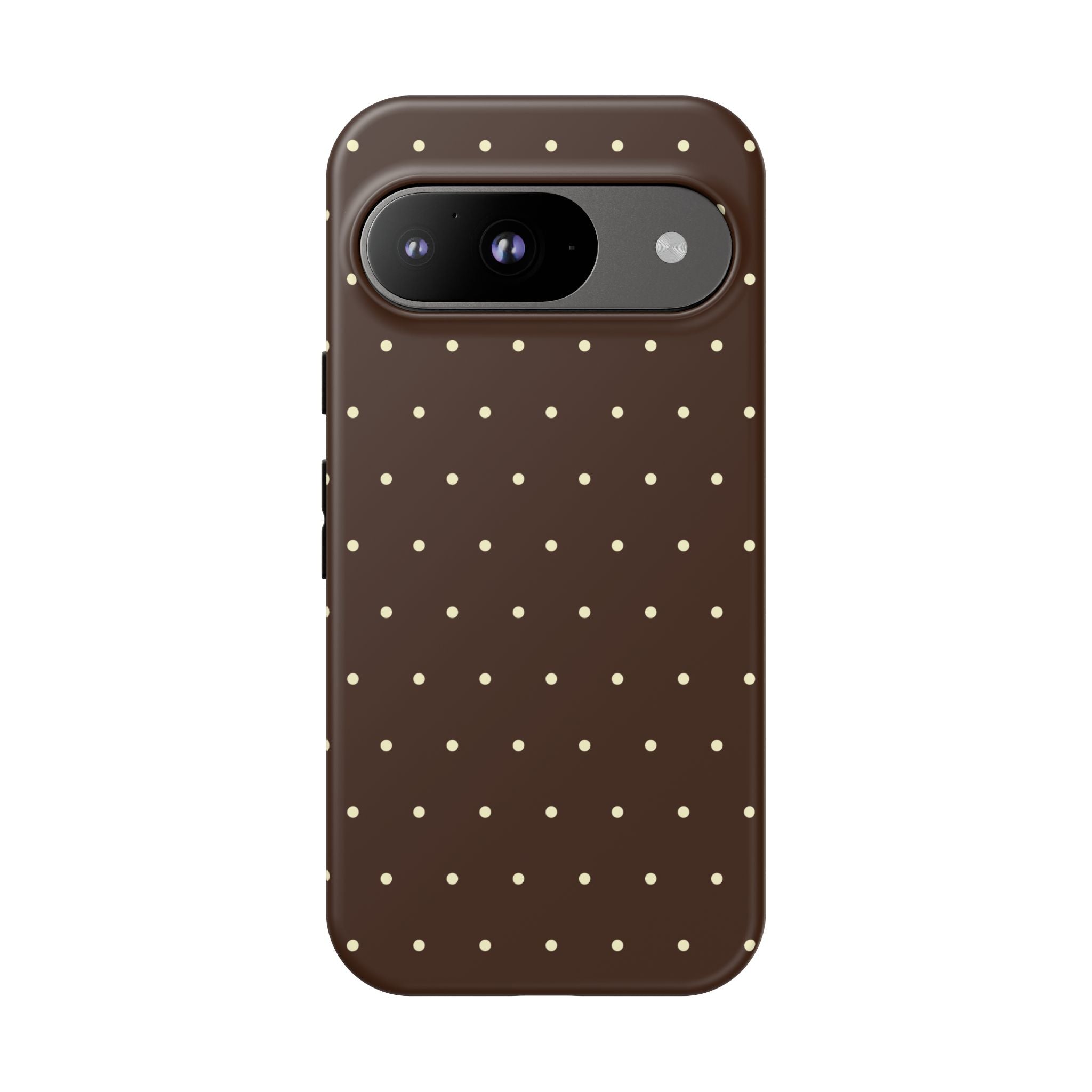 Choco Brown & Pale Yellow Polka Dot Phone Case