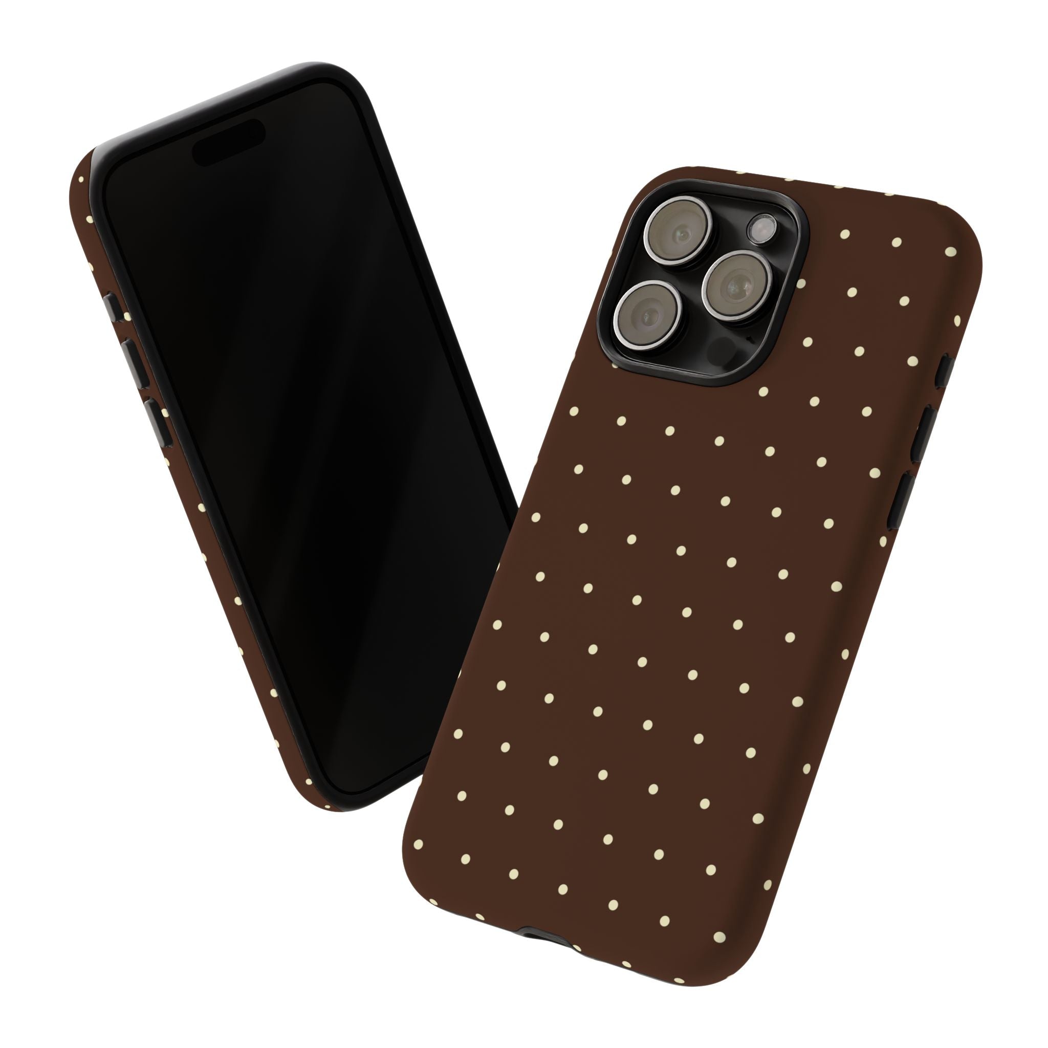 Choco Brown & Pale Yellow Polka Dot Phone Case