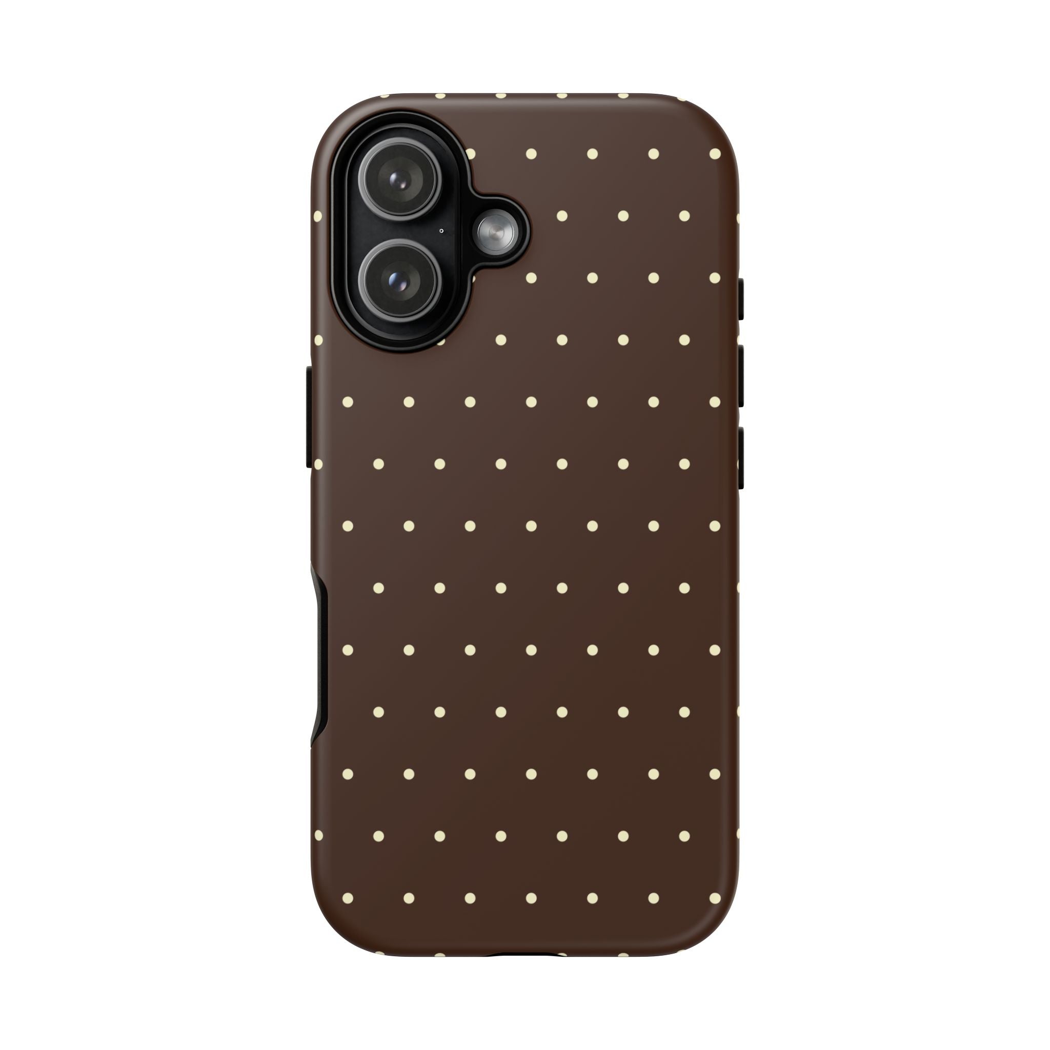 Choco Brown & Pale Yellow Polka Dot Phone Case