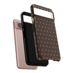 Choco Brown & Pale Yellow Polka Dot Phone Case