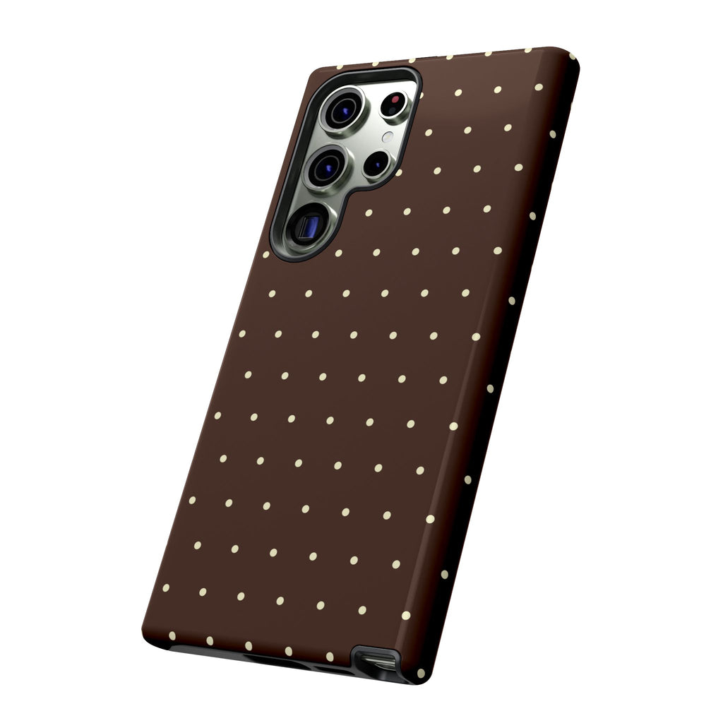 Choco Brown & Pale Yellow Polka Dot Phone Case