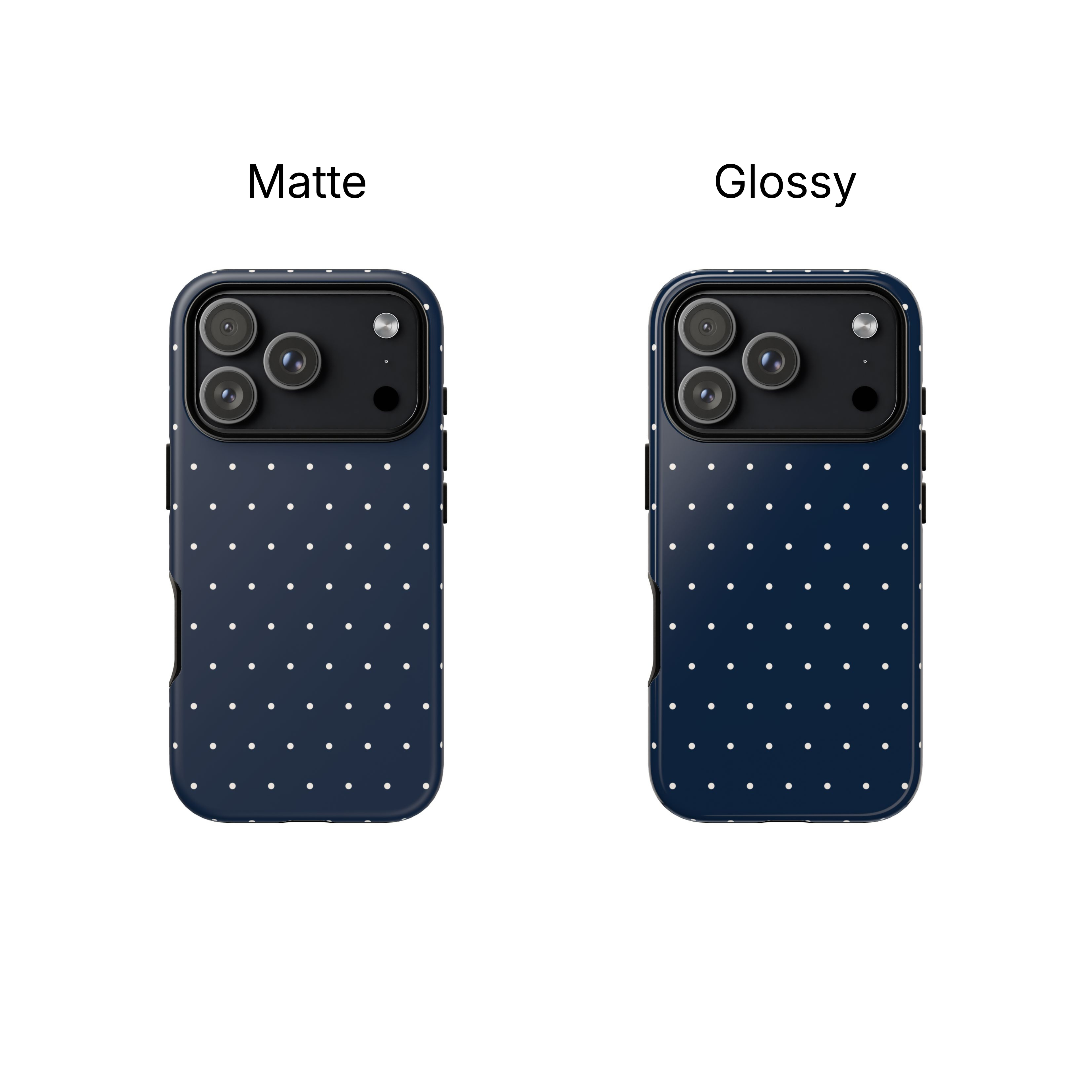 Navy Blue & Cream Polka Dot Phone Case