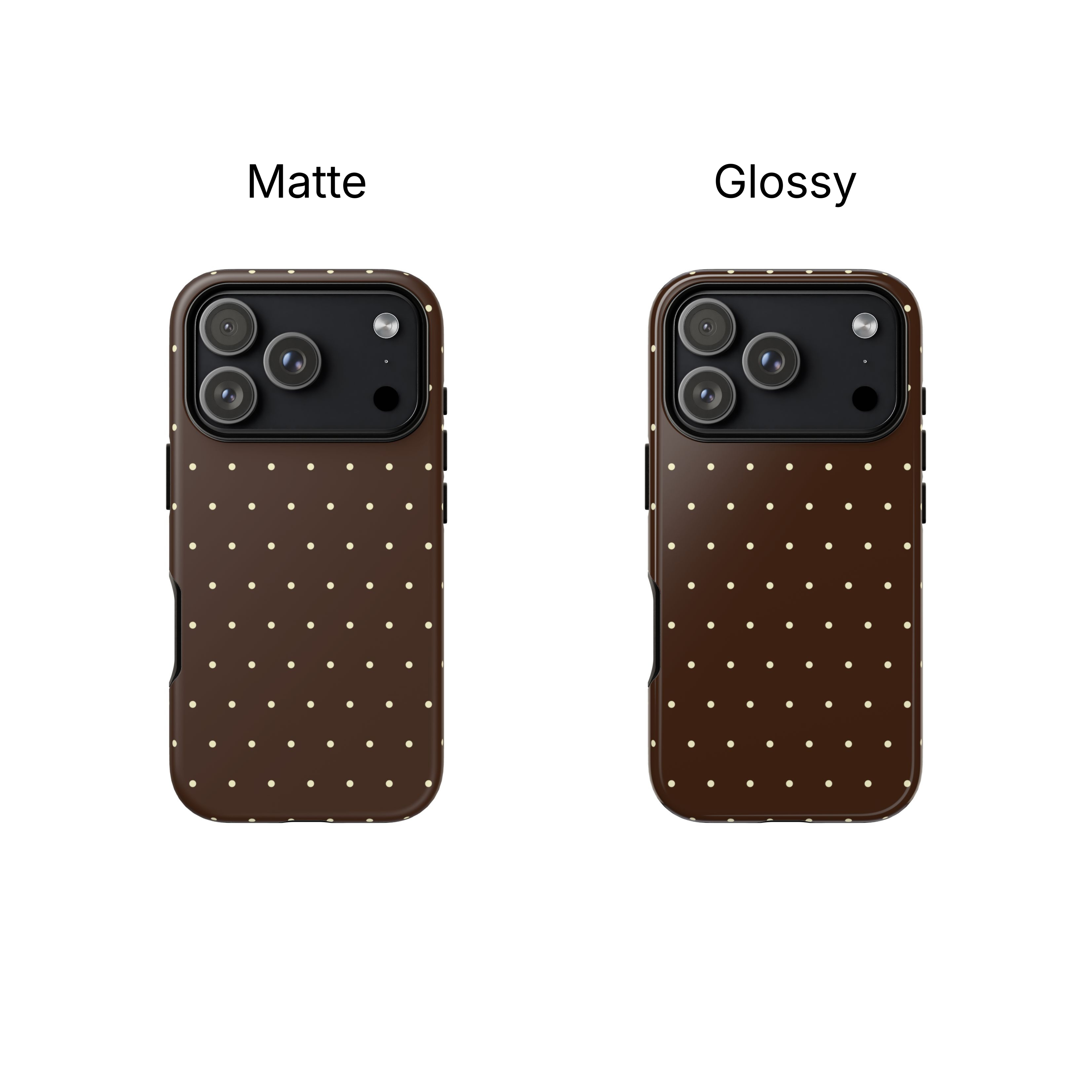 Choco Brown & Pale Yellow Polka Dot Phone Case