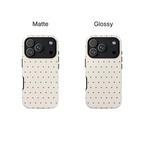 Cream White & Black Polka Dot Phone Case
