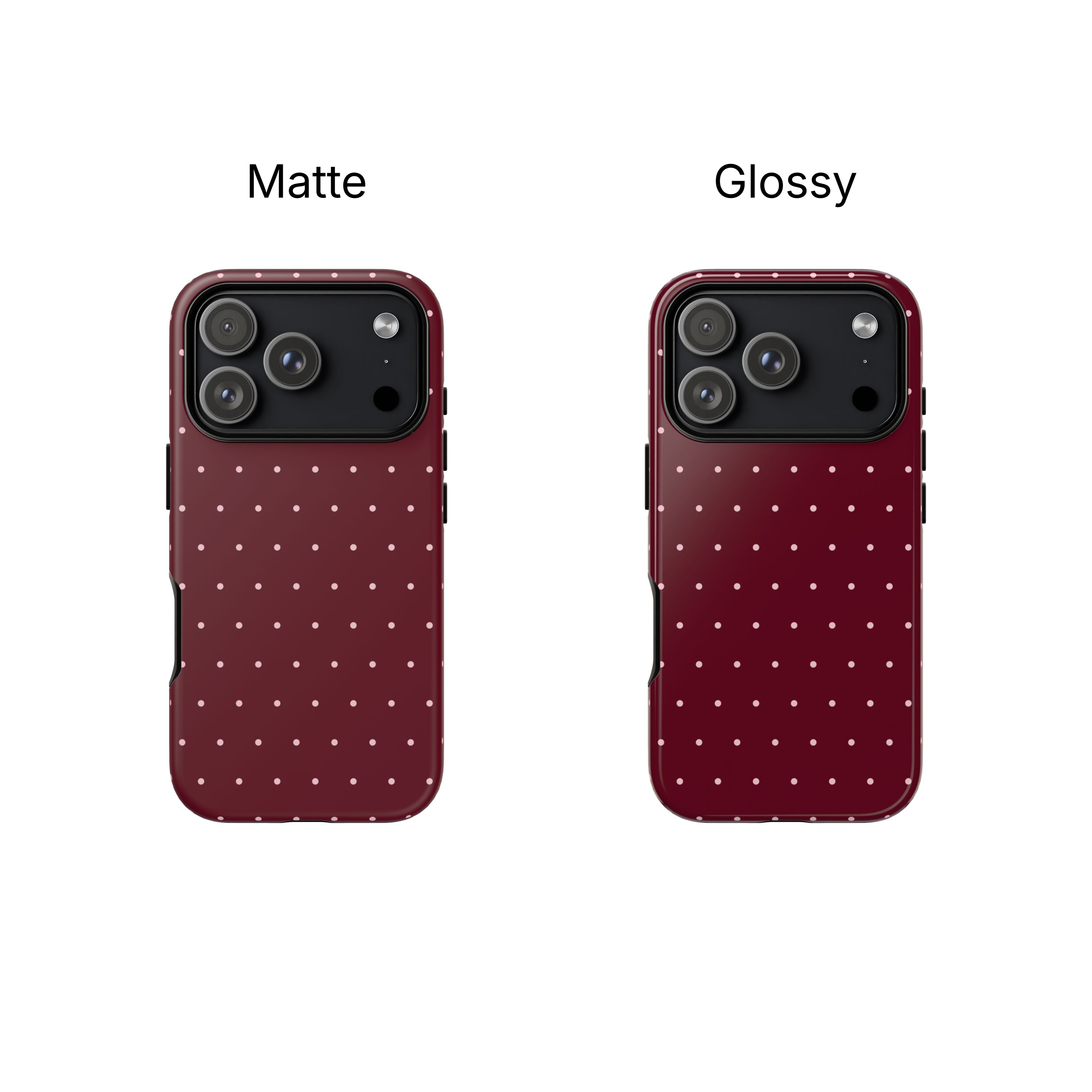 Burgundy Red & Pink Polka Dot Phone Case
