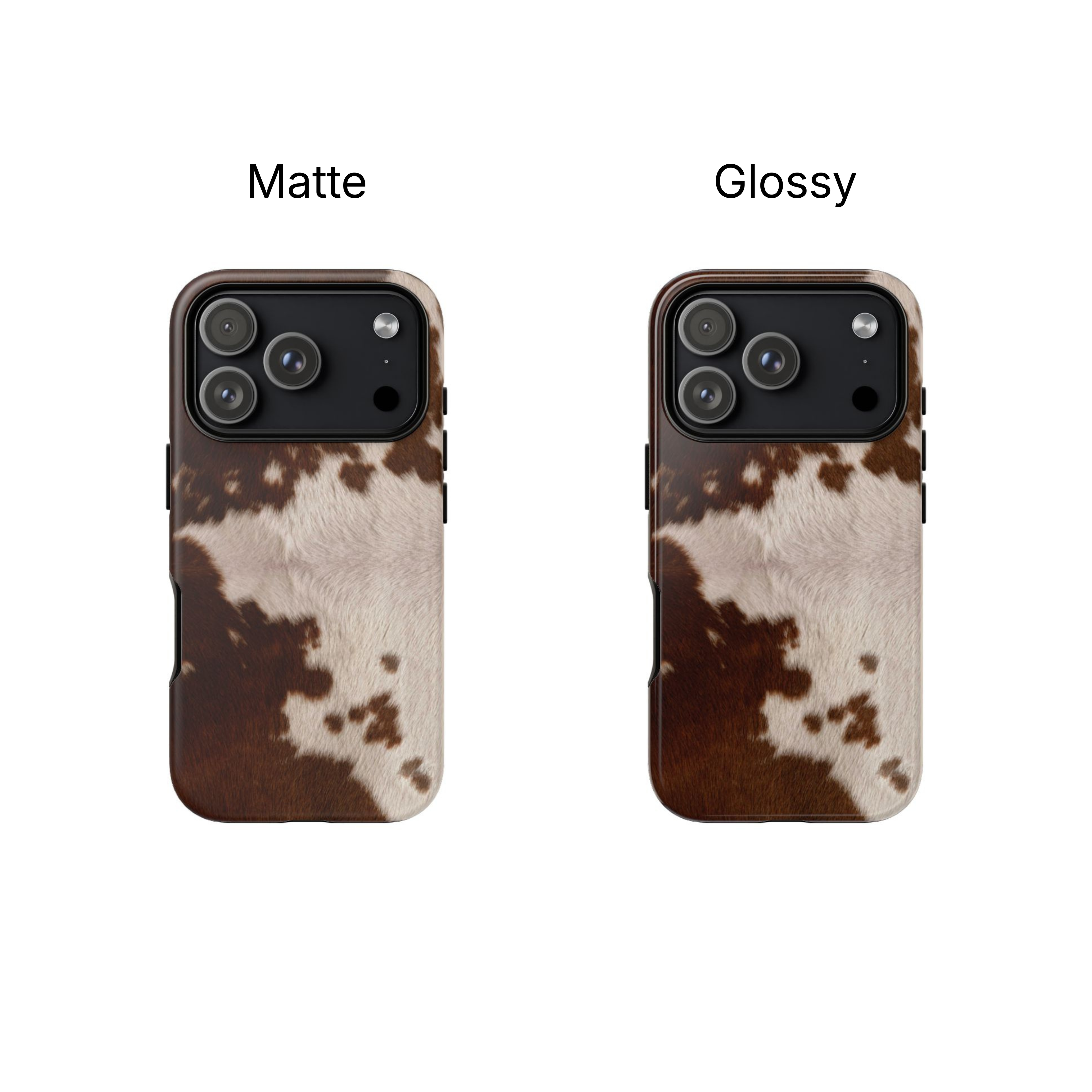 Cream Cow Print Phone Case