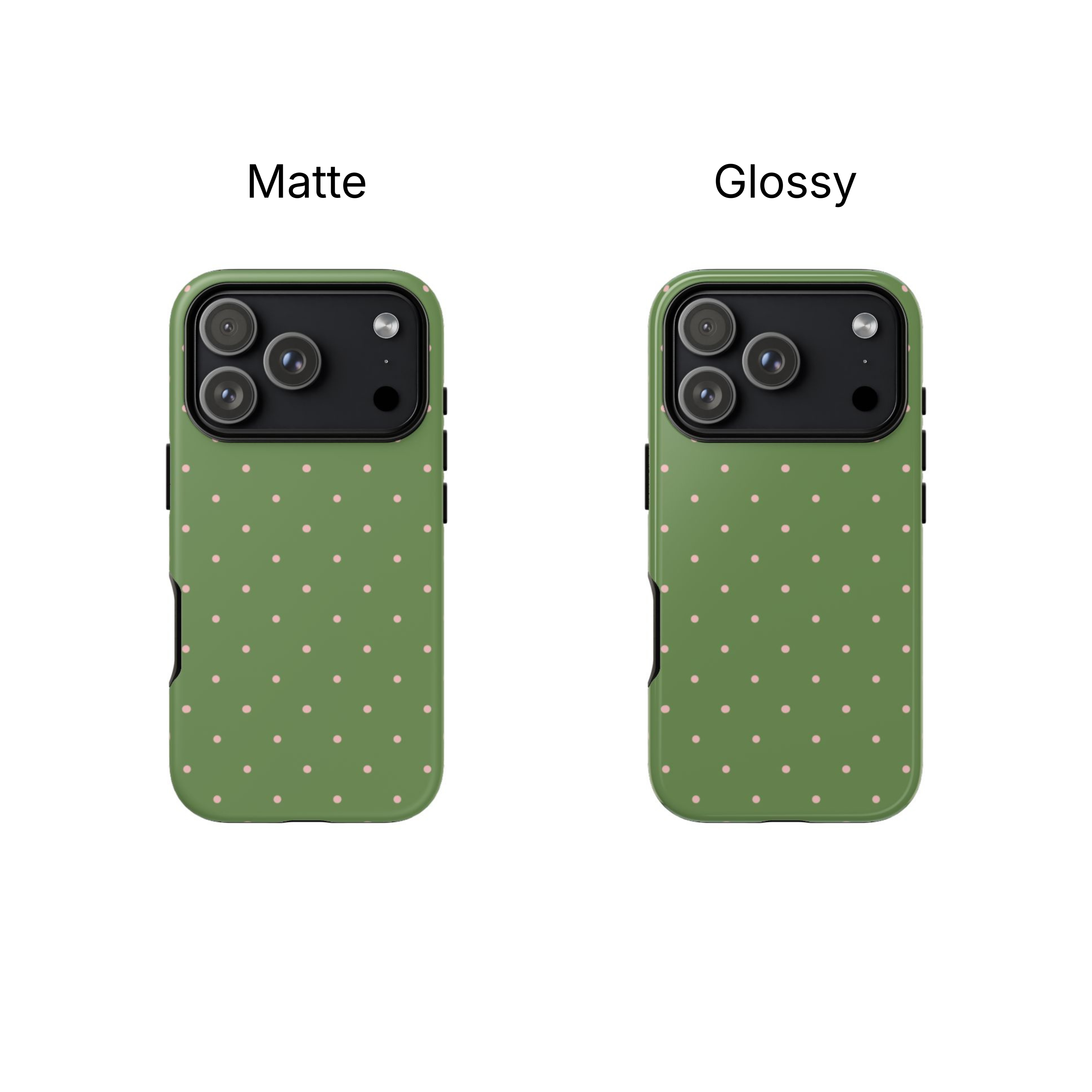 Matcha Green & Pink Polka Dot Phone Case