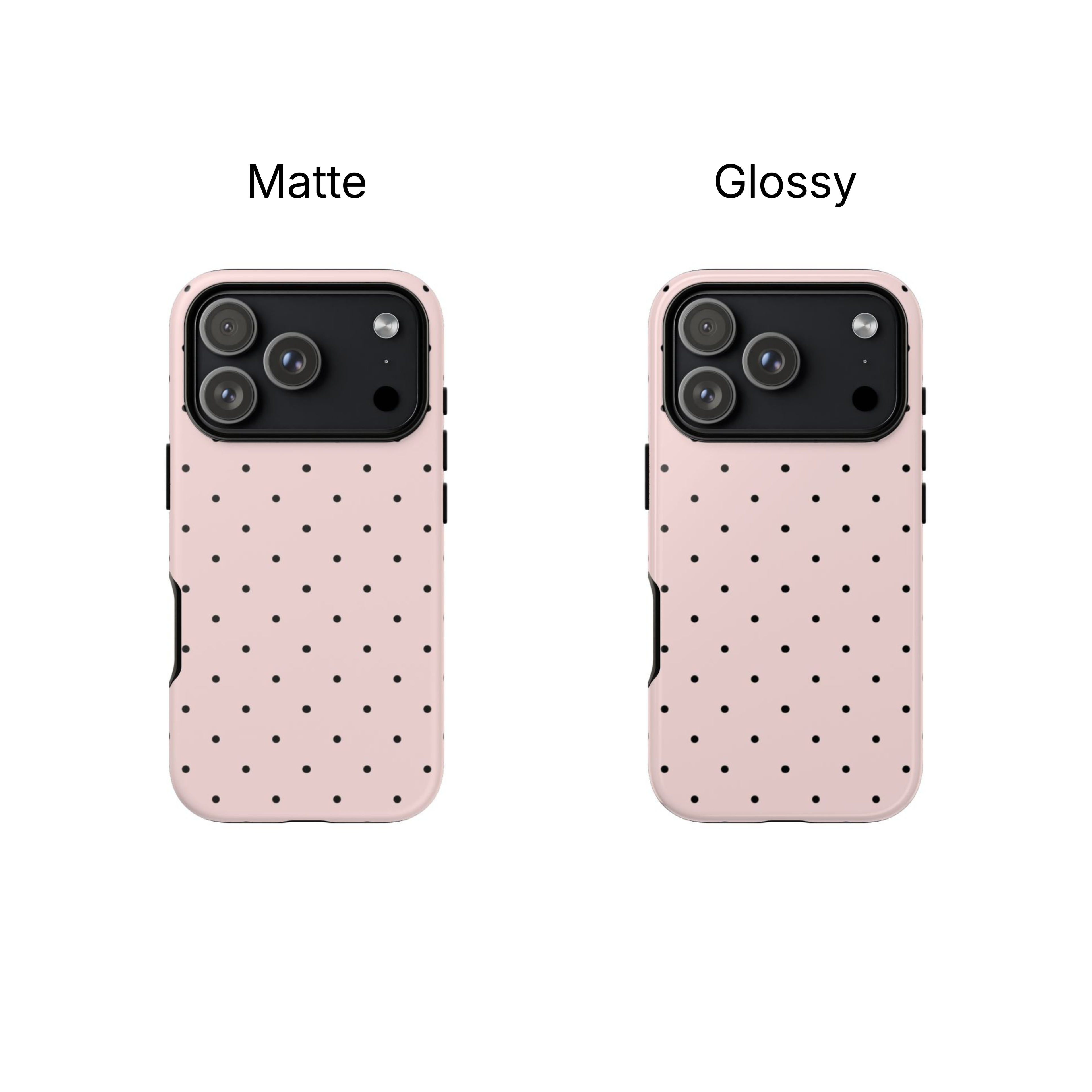 Baby Pink & Black Polka Dot Phone Case