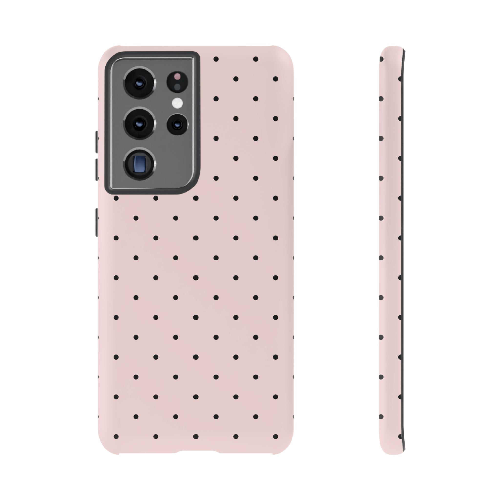Baby Pink & Black Polka Dot Phone Case