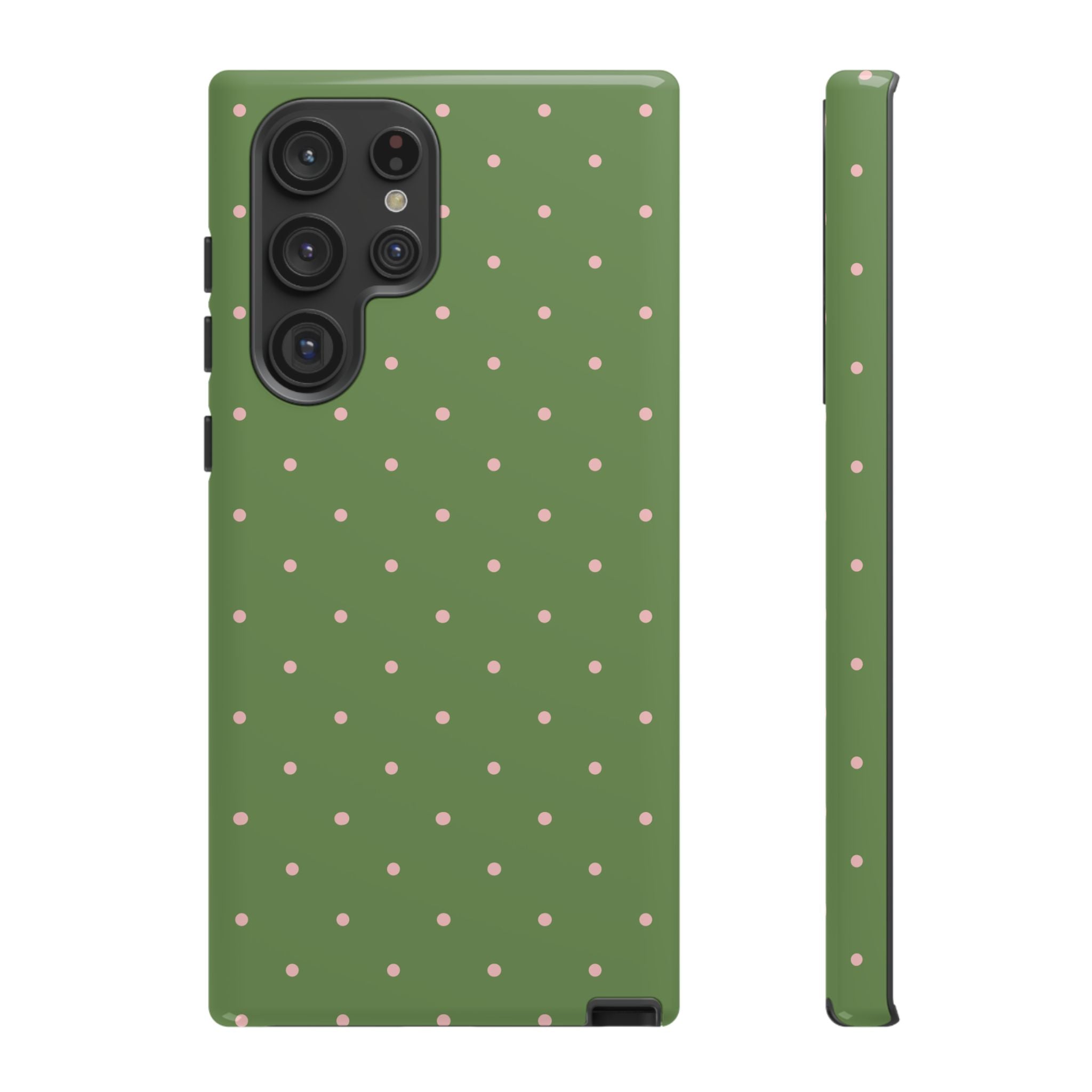 Matcha Green & Pink Polka Dot Phone Case