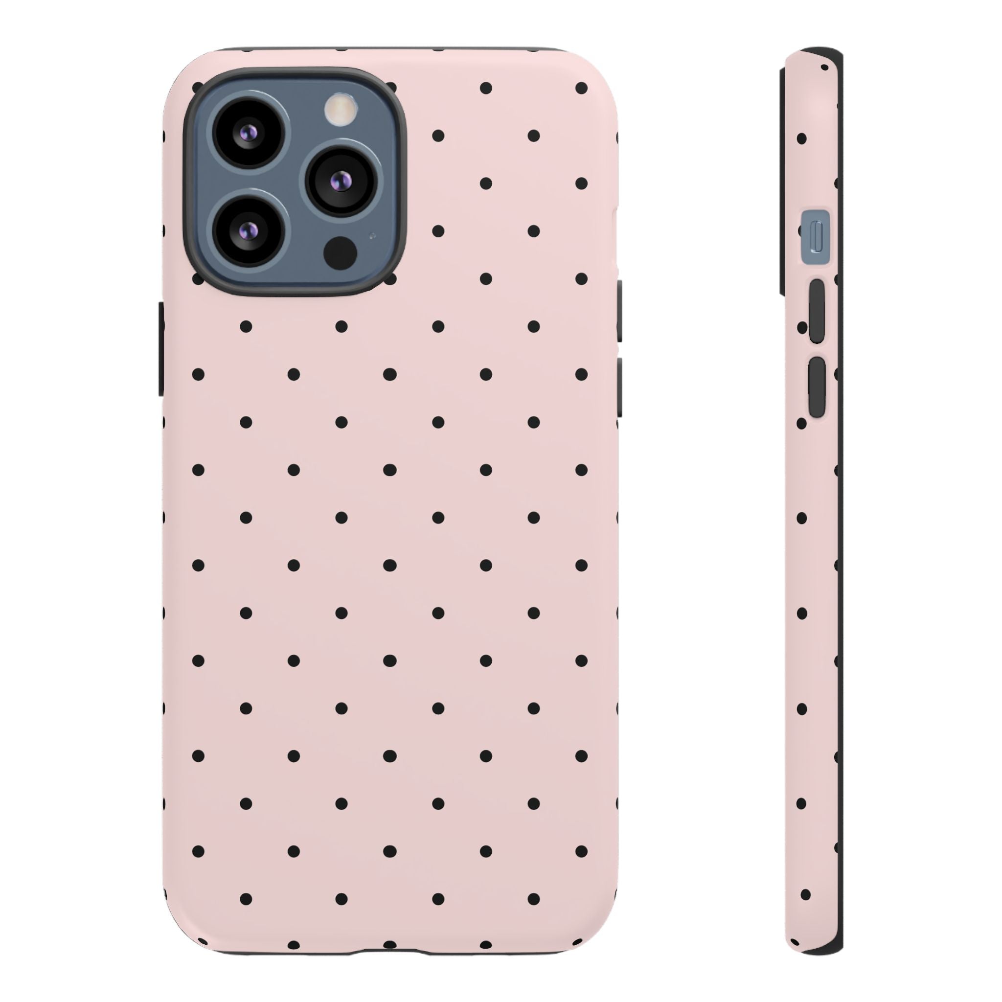 Baby Pink & Black Polka Dot Phone Case