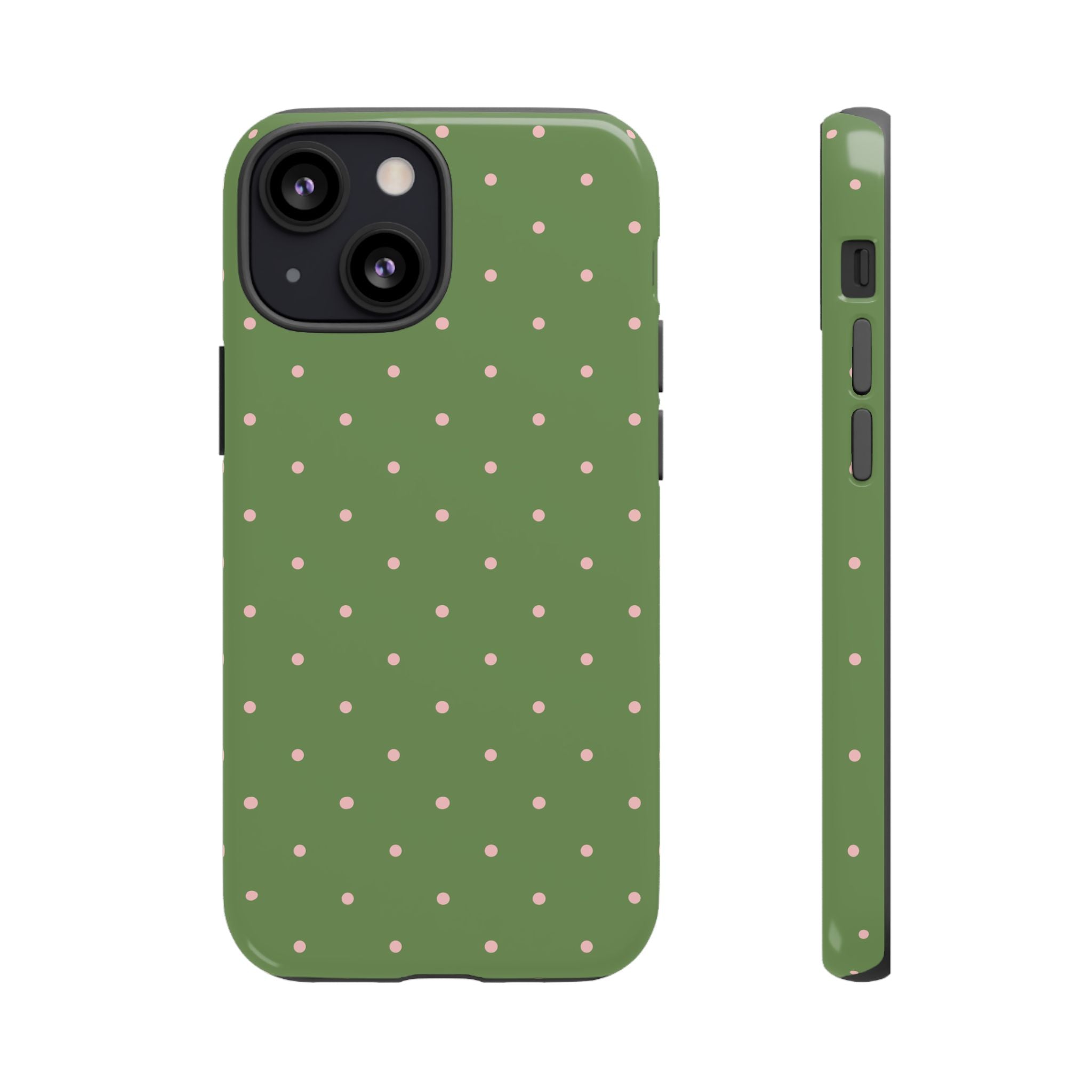 Matcha Green & Pink Polka Dot Phone Case
