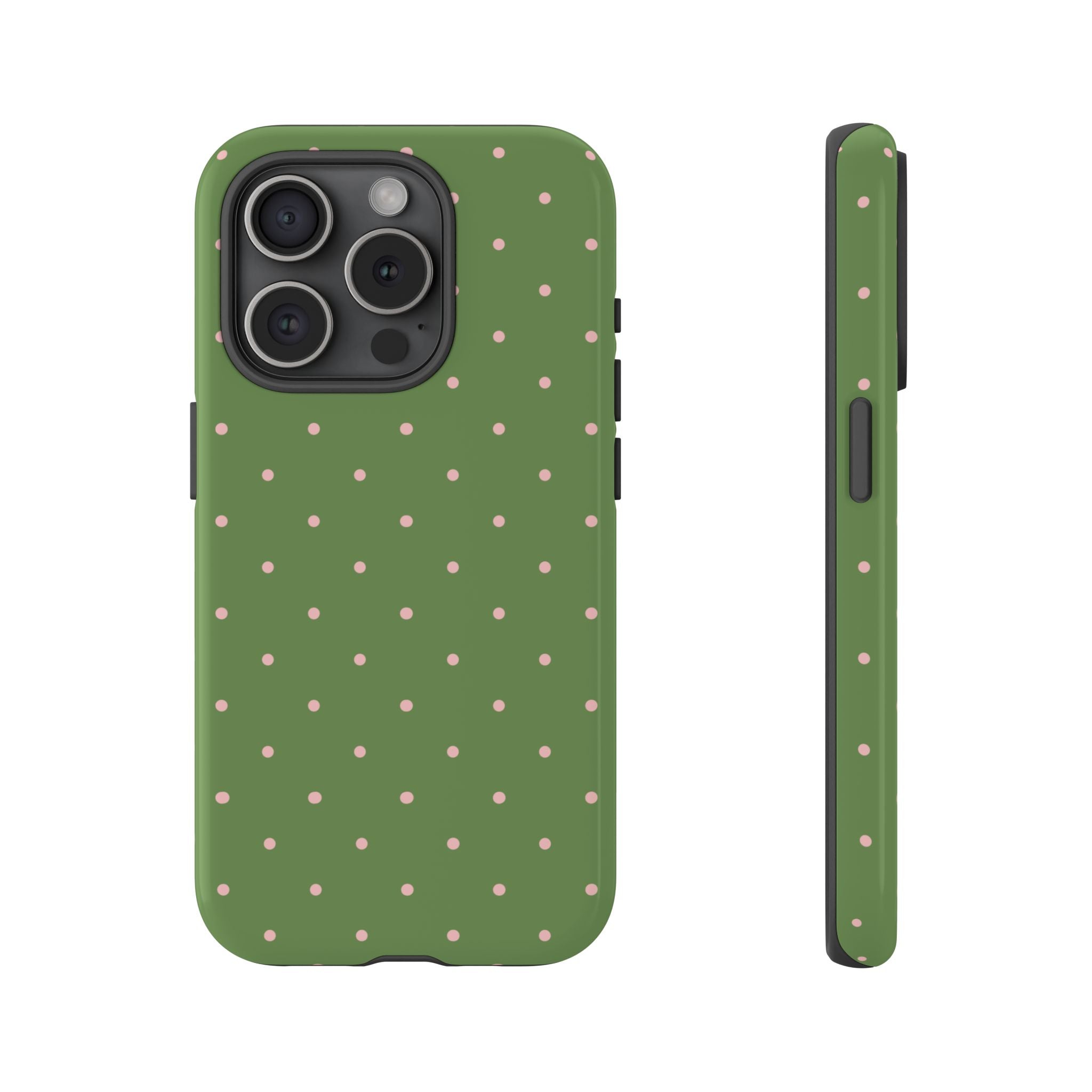 Matcha Green & Pink Polka Dot Phone Case