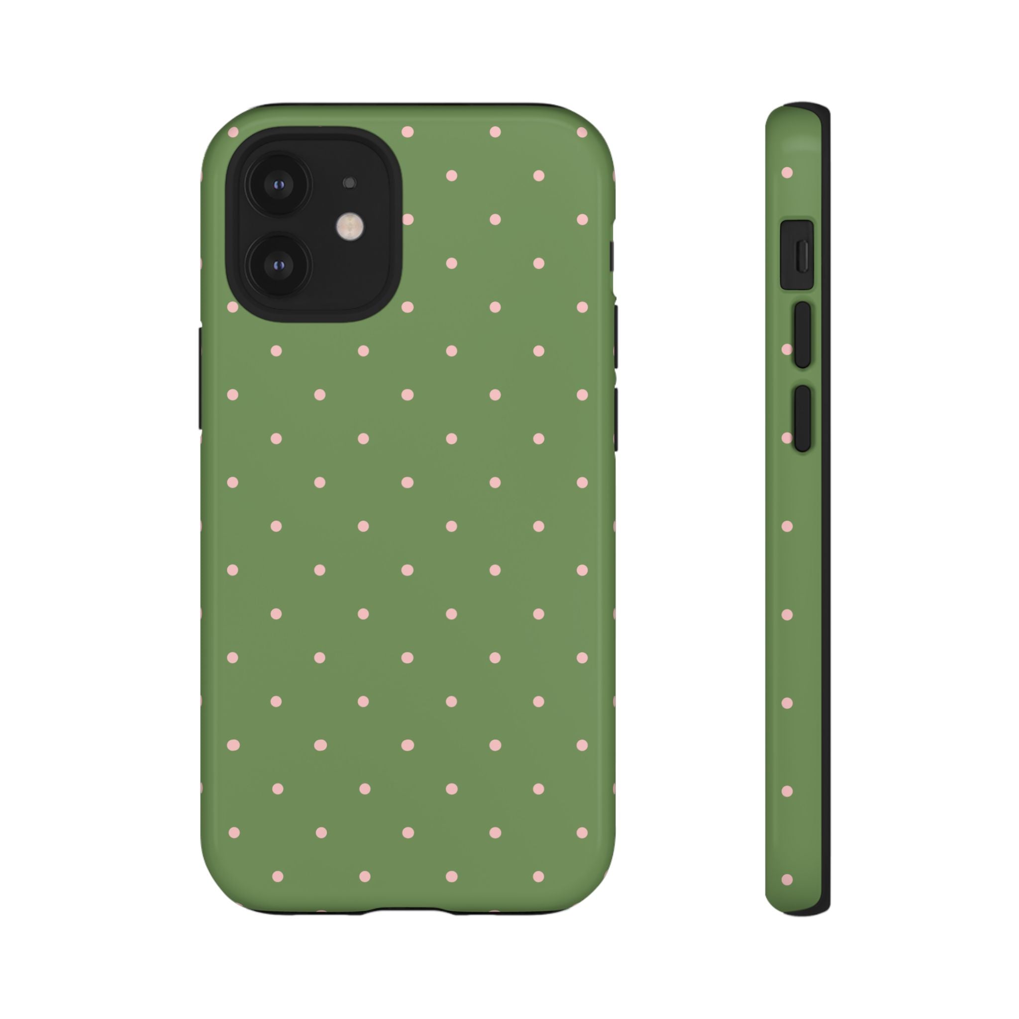 Matcha Green & Pink Polka Dot Phone Case