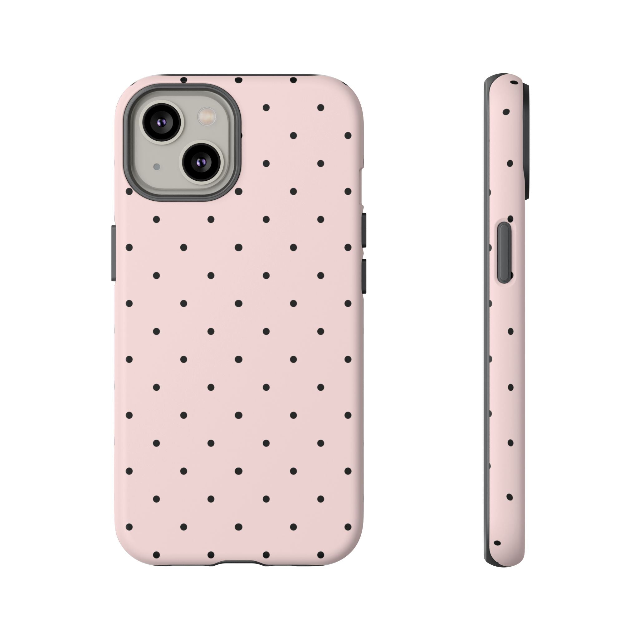 Baby Pink & Black Polka Dot Phone Case