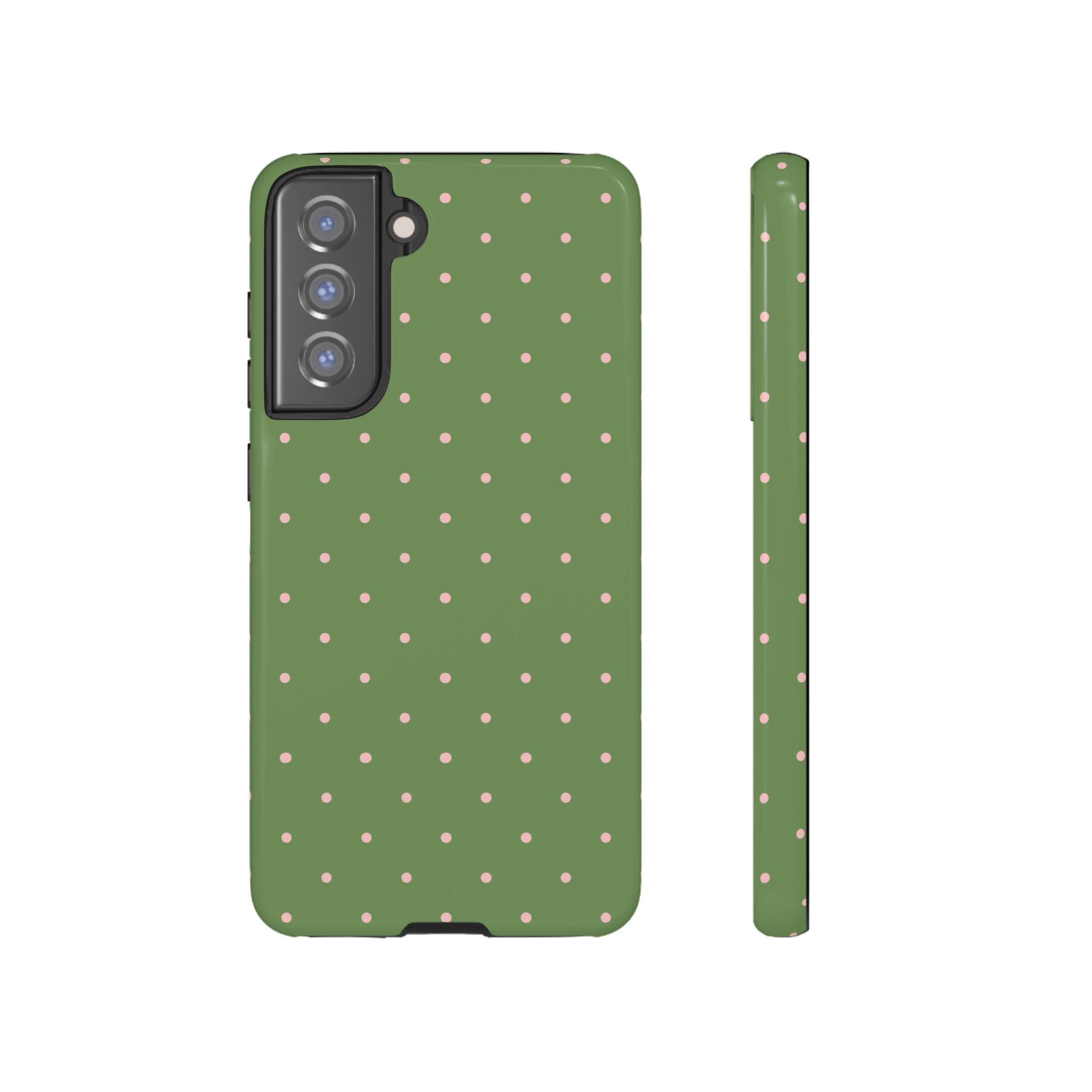 Matcha Green & Pink Polka Dot Phone Case