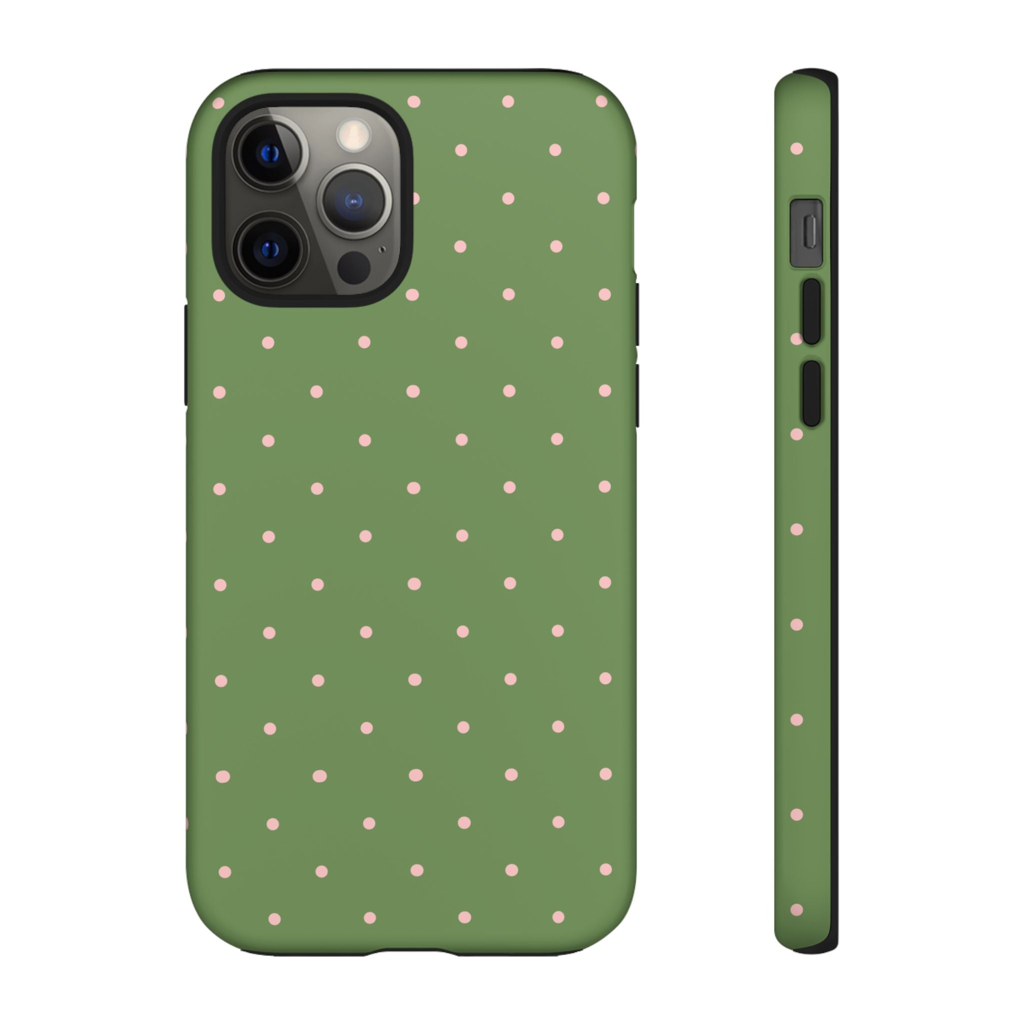 Matcha Green & Pink Polka Dot Phone Case