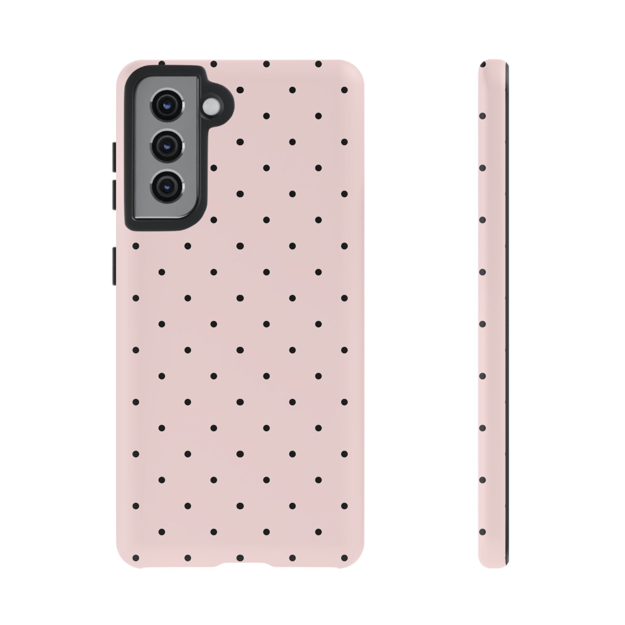 Baby Pink & Black Polka Dot Phone Case