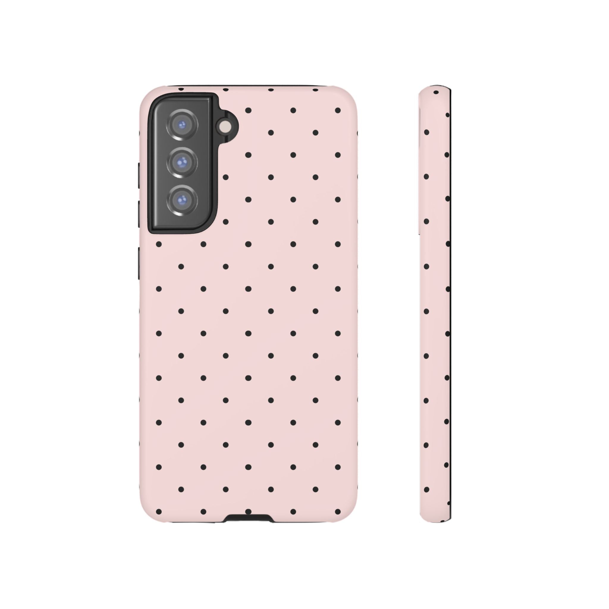 Baby Pink & Black Polka Dot Phone Case