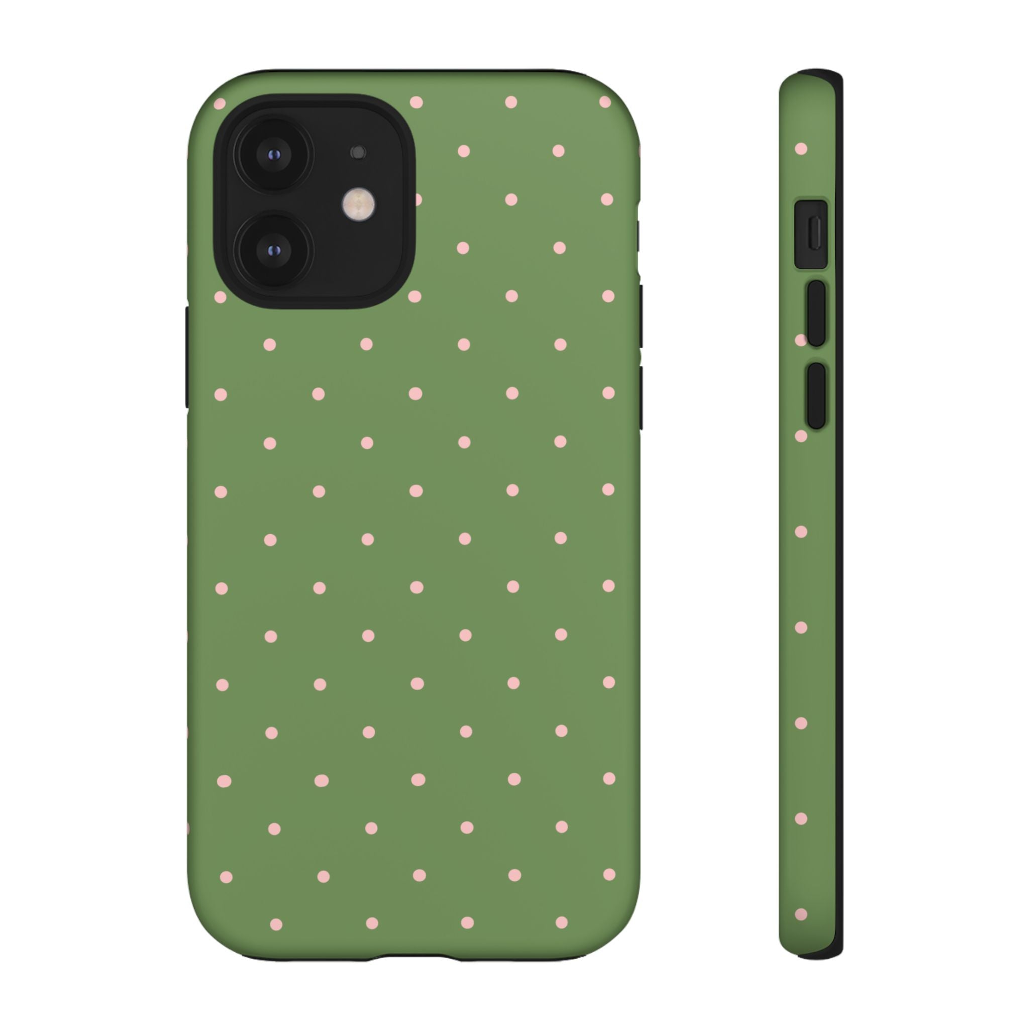 Matcha Green & Pink Polka Dot Phone Case