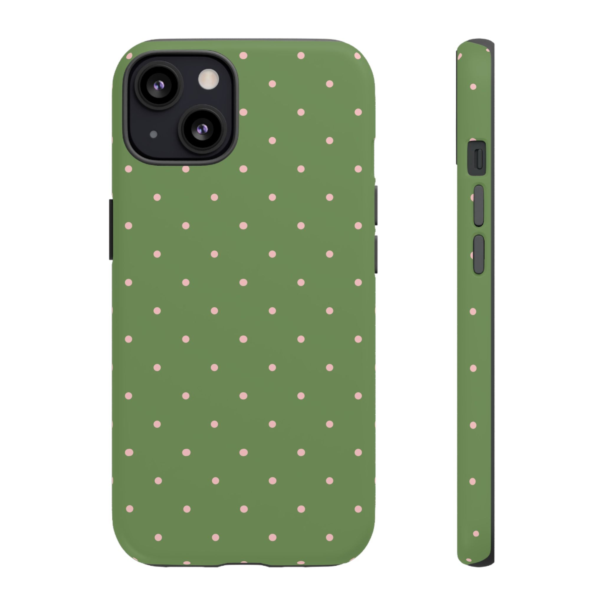 Matcha Green & Pink Polka Dot Phone Case
