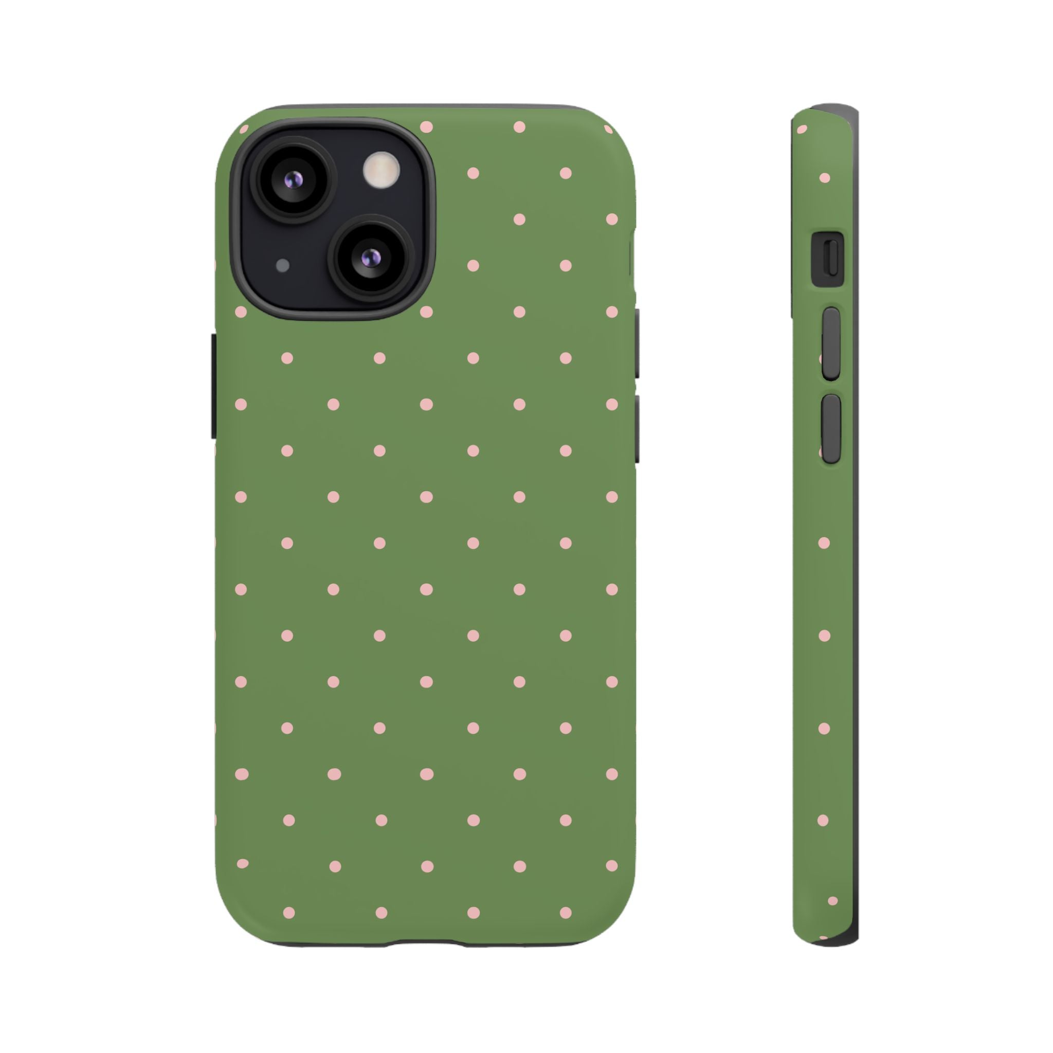 Matcha Green & Pink Polka Dot Phone Case