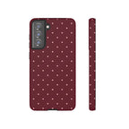 Burgundy Red & Pink Polka Dot Phone Case