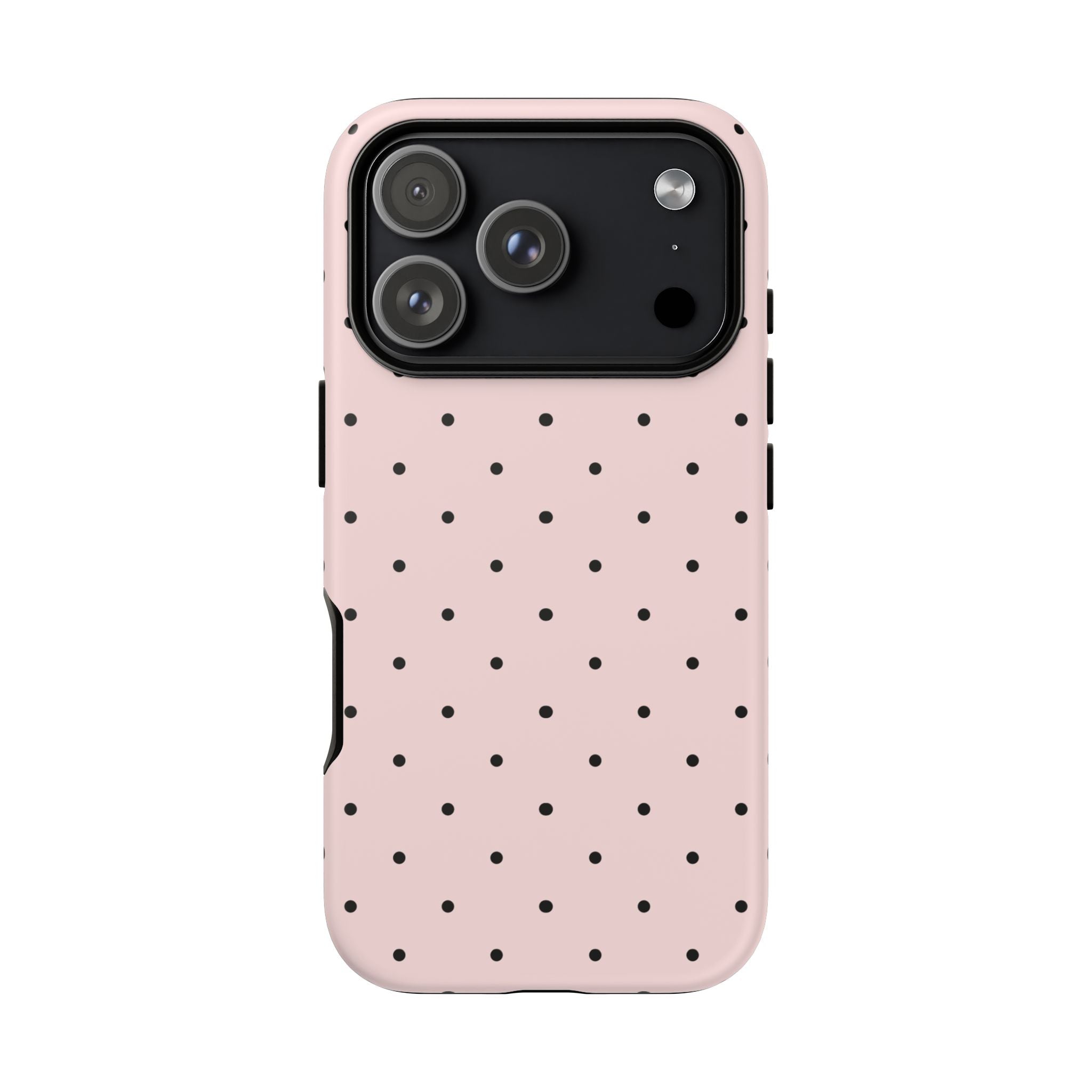 Baby Pink & Black Polka Dot Phone Case