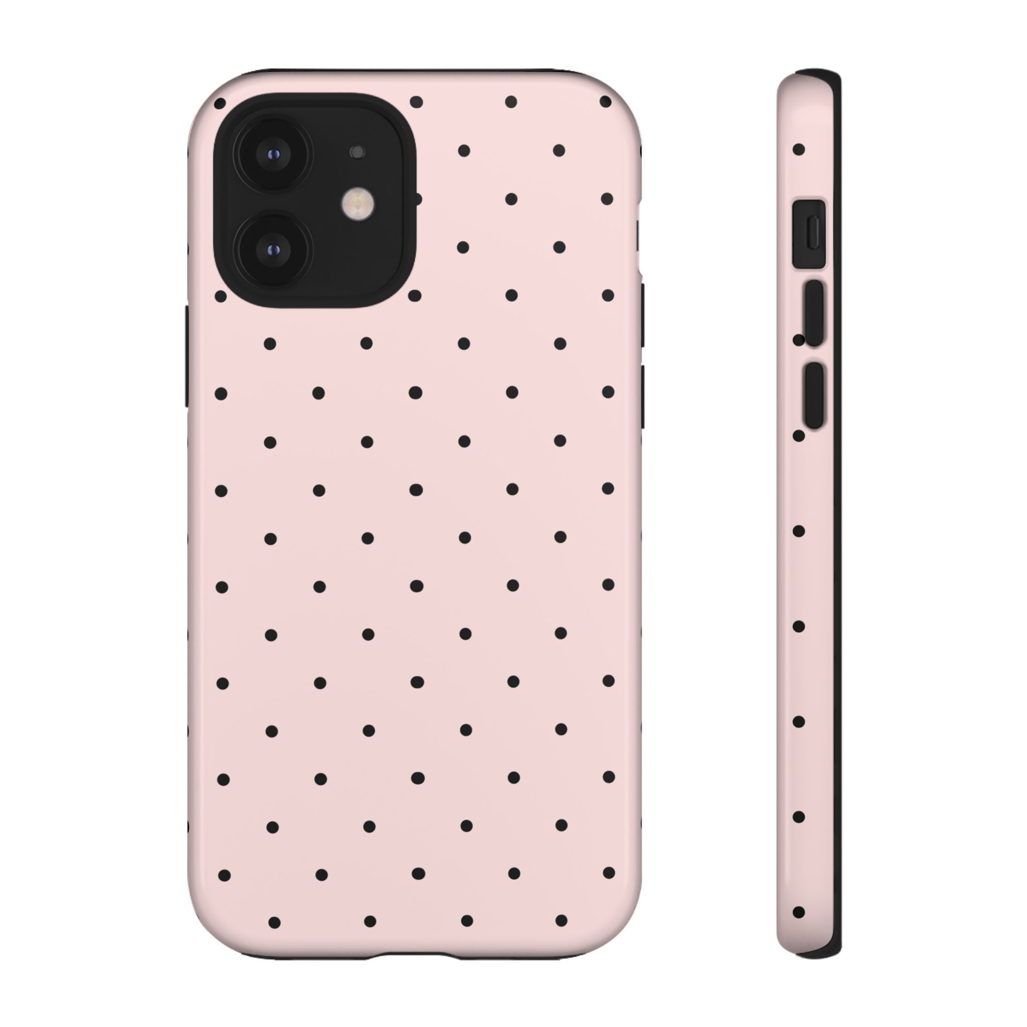 Baby Pink & Black Polka Dot Phone Case