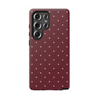 Burgundy Red & Pink Polka Dot Phone Case
